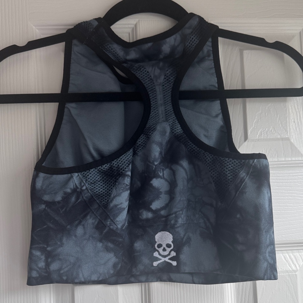 Soul by SoulCycle Black Tie-Dye High Neck Sports Bra - Picture 4 of 4